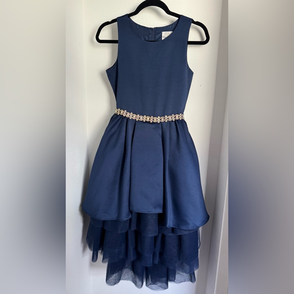 Rare Editions Navy Dress with Embellished Belt size 16